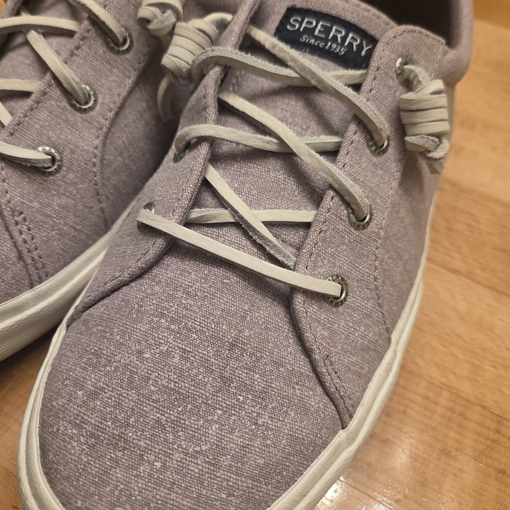 Sperry Women's Pier Wave LTT Sneakers Lilac Purple Canvas Size 10 - Picture 5 of 10